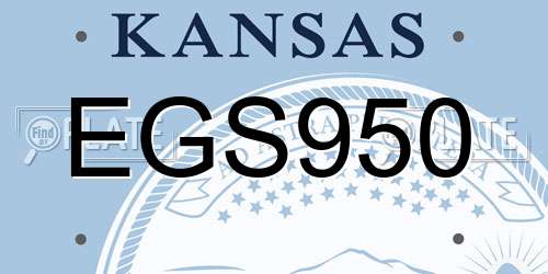 EGS950 Kansas License Plate