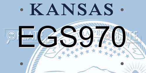 EGS970 Kansas License Plate
