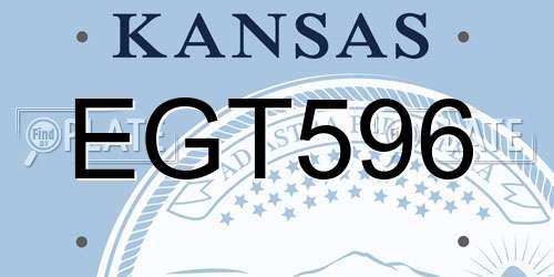 EGT596 Kansas License Plate
