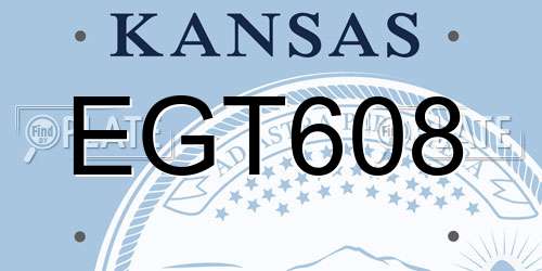 EGT608 Kansas License Plate