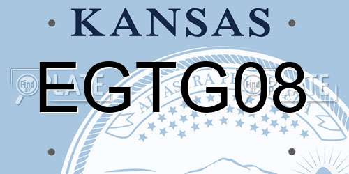 EGTG08 Kansas License Plate
