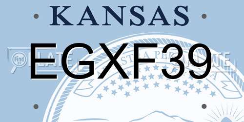 EGXF39 Kansas License Plate