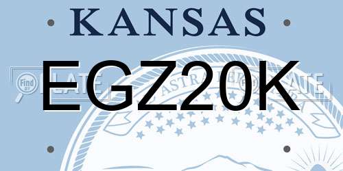 EGZ20K Kansas License Plate
