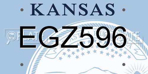 EGZ596 Kansas License Plate