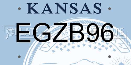 EGZB96 Kansas License Plate