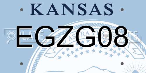 EGZG08 Kansas License Plate