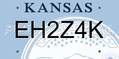 EH2Z4K Kansas License Plate