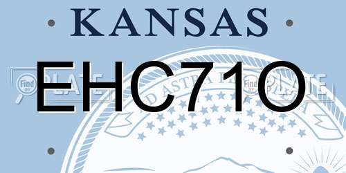 EHC71O Kansas License Plate
