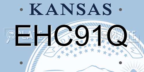 EHC91Q Kansas License Plate