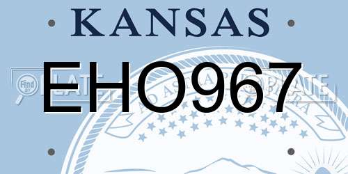 EHO967 Kansas License Plate