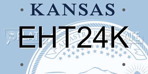 EHT24K Kansas License Plate