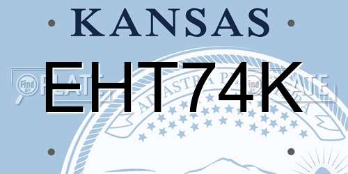 EHT74K Kansas License Plate