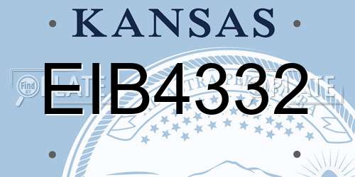 EIB4332 Kansas License Plate