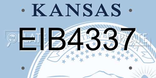 EIB4337 Kansas License Plate