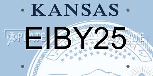 EIBY25 Kansas License Plate