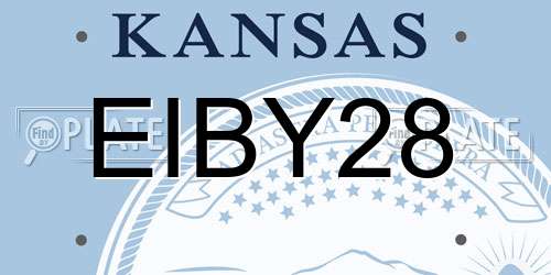EIBY28 Kansas License Plate