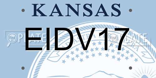 EIDV17 Kansas License Plate