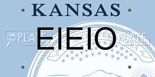 EIEIO Kansas License Plate