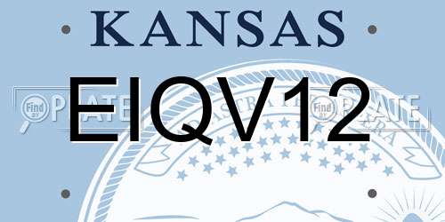 EIQV12 Kansas License Plate