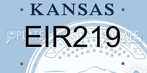 EIR219 Kansas License Plate