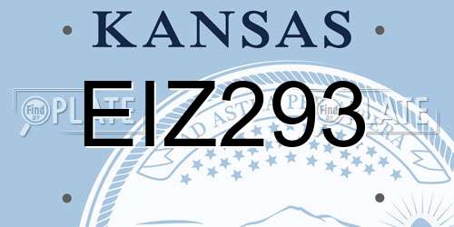 EIZ293 Kansas License Plate
