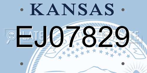 EJ07829 Kansas License Plate
