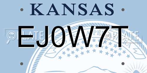 EJ0W7T Kansas License Plate