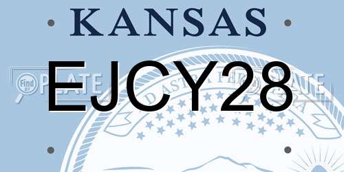 EJCY28 Kansas License Plate