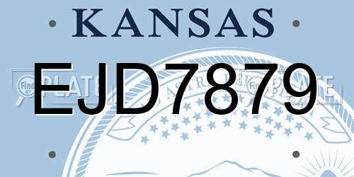 EJD7879 Kansas License Plate
