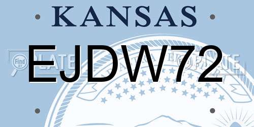 EJDW72 Kansas License Plate