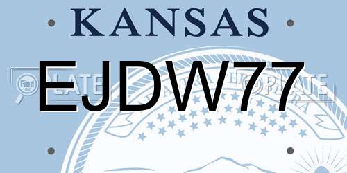 EJDW77 Kansas License Plate