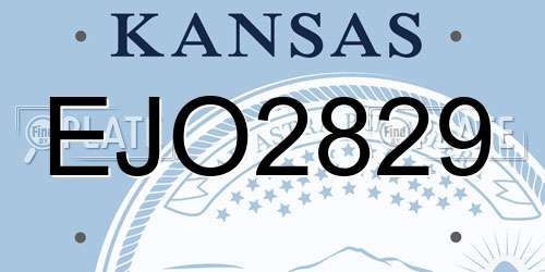 EJO2829 Kansas License Plate