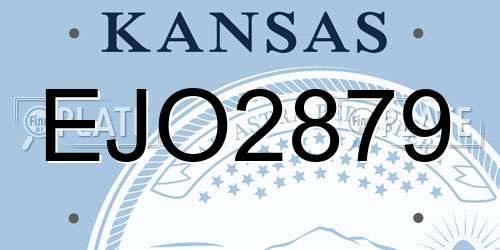 EJO2879 Kansas License Plate