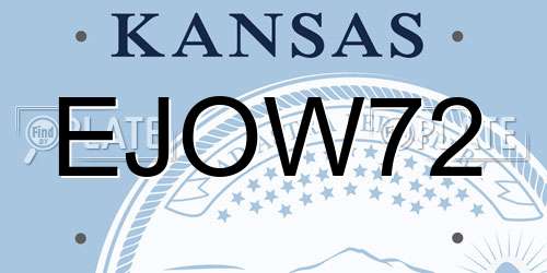 EJOW72 Kansas License Plate