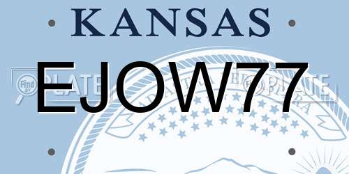 EJOW77 Kansas License Plate