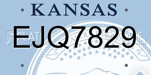 EJQ7829 Kansas License Plate
