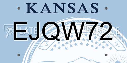 EJQW72 Kansas License Plate