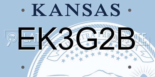 EK3G2B Kansas License Plate