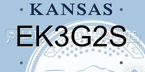 EK3G2S Kansas License Plate