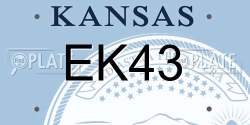 EK43 Kansas License Plate