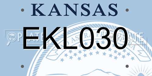 EKL030 Kansas License Plate