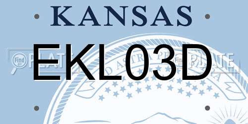 EKL03D Kansas License Plate