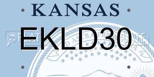 EKLD30 Kansas License Plate