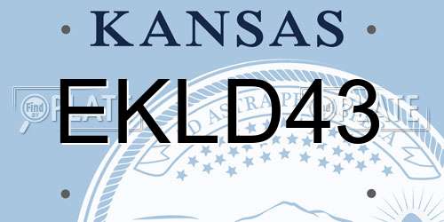 EKLD43 Kansas License Plate