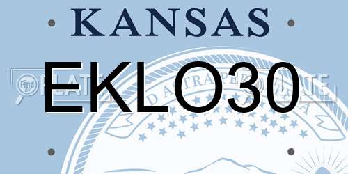 EKLO30 Kansas License Plate
