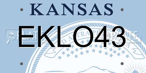 EKLO43 Kansas License Plate