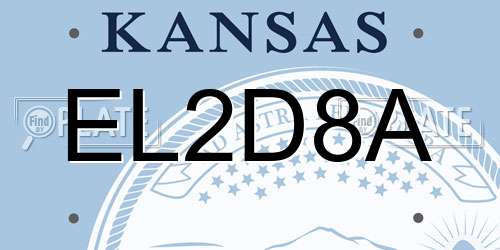 EL2D8A Kansas License Plate