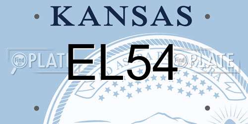 EL54 Kansas License Plate
