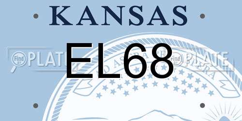 EL68 Kansas License Plate