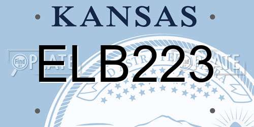 ELB223 Kansas License Plate